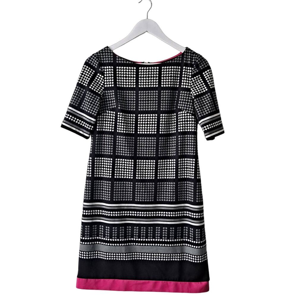 Eliza J Womens Black Multicolored Crewneck Short Sleeve Sheath Knit Dress - 6P